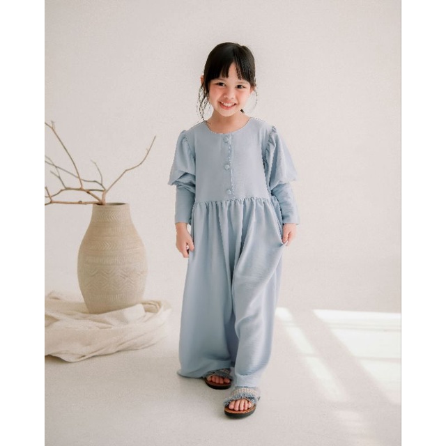 Hunny Bunny Syazani Maxi Dress / Dress Anak Perempuan / Dress Crinkle/ Dress Muslim Anak