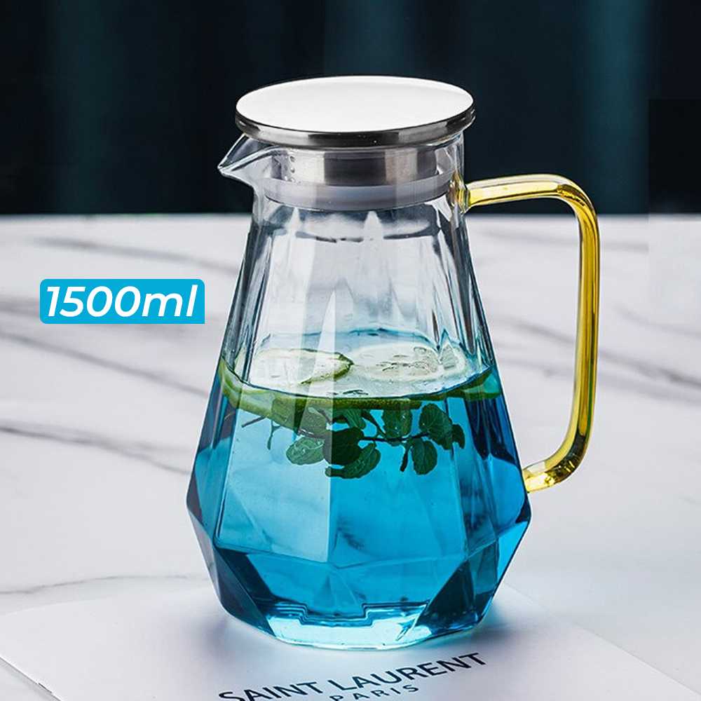 (BISA COD) FTIHSHP BORREY Teko Pitcher Teh Chinese Teapot Borosilicate Glass 1500ml - BRO-046