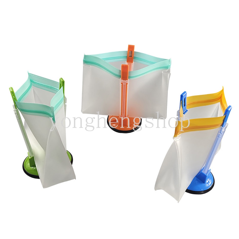 Adjustable Bag Holder Dengan Klip Non Slip Hand Free Rak Tas Stand Ziplock Bag Bracket Tempat Tas Penyimpanan Makanan Gadget Dapur