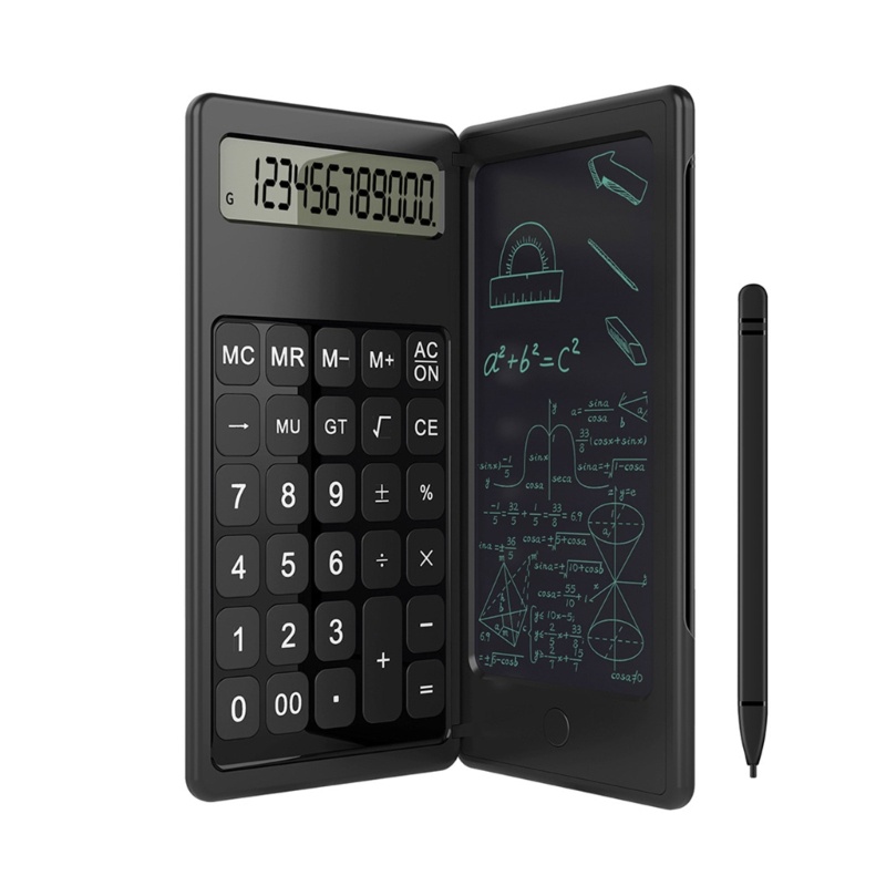 Zzz LCD Calculator Papan Tulisan Tangan 6In Rechargeable Drawing Pad Flip Type Portable
