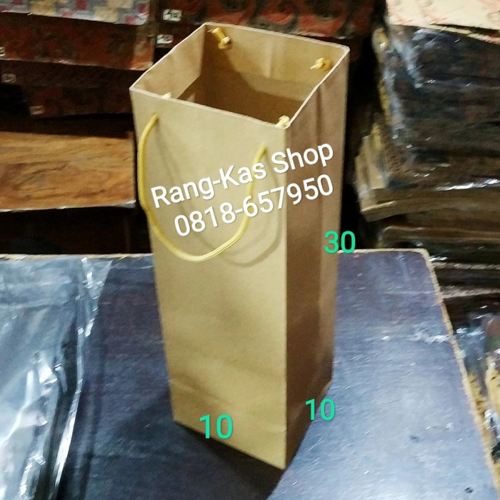 

⭐BISA COD⭐ Paperbag Botol Payung Souvernir samson coklat Polos doff
