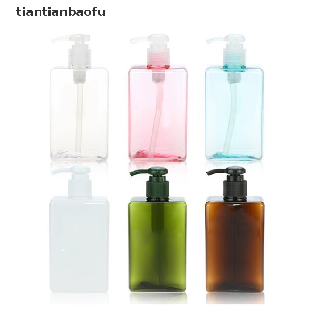 [tiantianbaofu] 280ml Botol PET Emulsi Kosong Transparan Plastik Cair Shampoo Sub bottling Butik