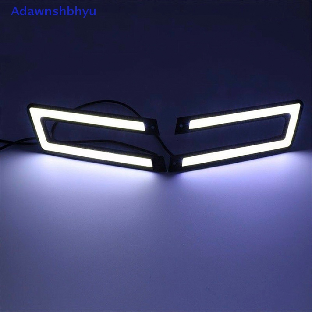 Adhyu 1PC U-Shaped 12V LED COB Mobil Auto DRL Driving Daytime Running Lamp Lampu Kabut ID