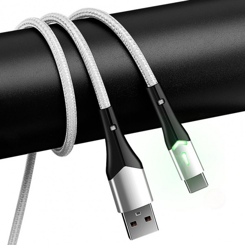 Kabel Data USB Dengan LED Anti-Berliku Perangkat Umur Panjang Charge Type-C Kabel Pengisian Cepat Untuk Rumah