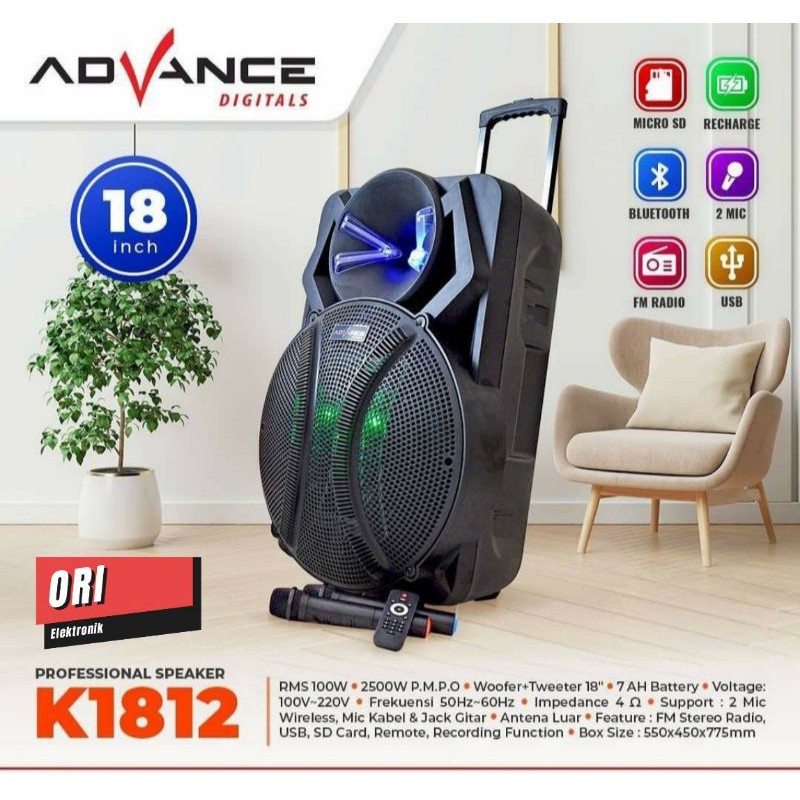 SPEAKER ADVANCE K1812 / SPEAKER BLUETOOTH ADVANCE 18 INCHI / SPEAKER ADVANCE K1812 / SPEAKER MEETING