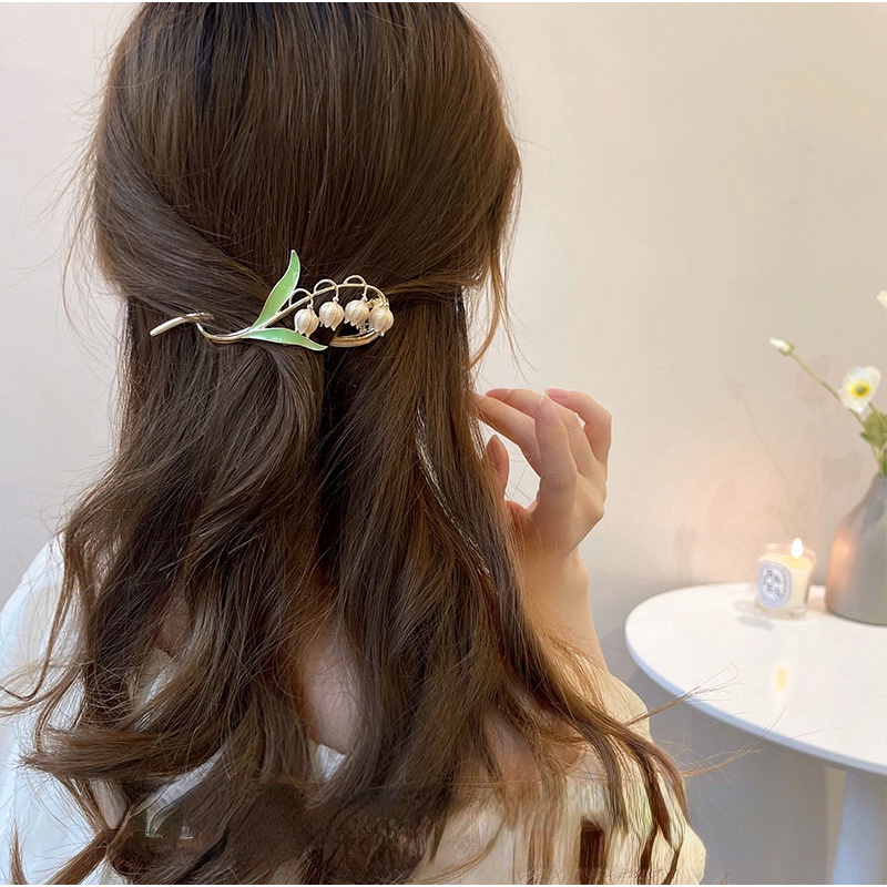 Tulip Mutiara Jepit Rambut Sederhana Populer Hiasan Kepala Jepit Rambut Aksesoris Rambut Hair Pin Elegan Besar Hair Claw Korean INS Style Gadis Vintage Wanita