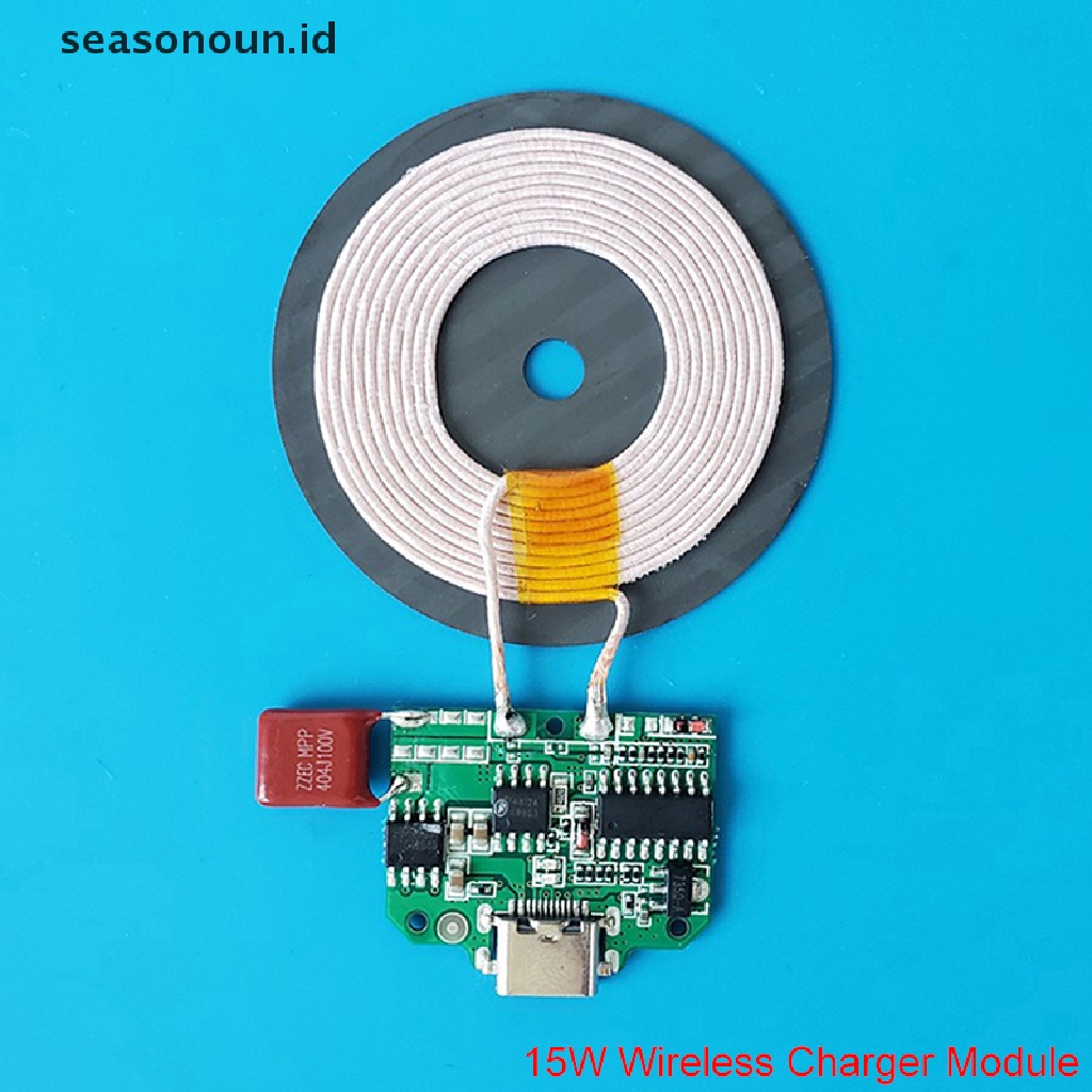 Seasonoun 15W Qi Pemancar Modul Charger Nirkabel Cepat Dengan Box PCBA Circuit Board Coil DIY Port Tipe-c.