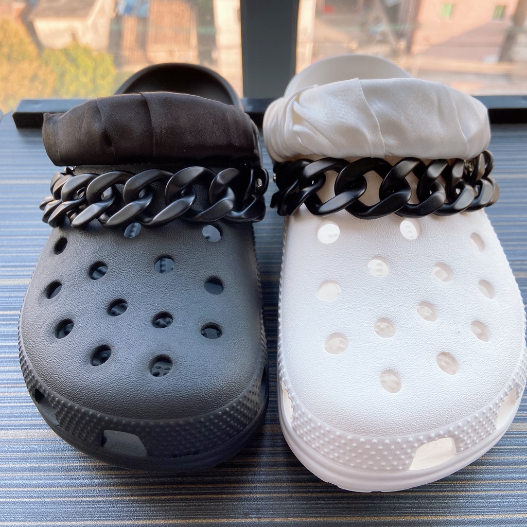 @shinydiy Crocs Fashion Chain Shoe Decoration Matte Gold &amp; Silver Series DIY-crocs Aksesoris Sepatu Rantai Fashion | asesoris wanita｜crocs jibbitz