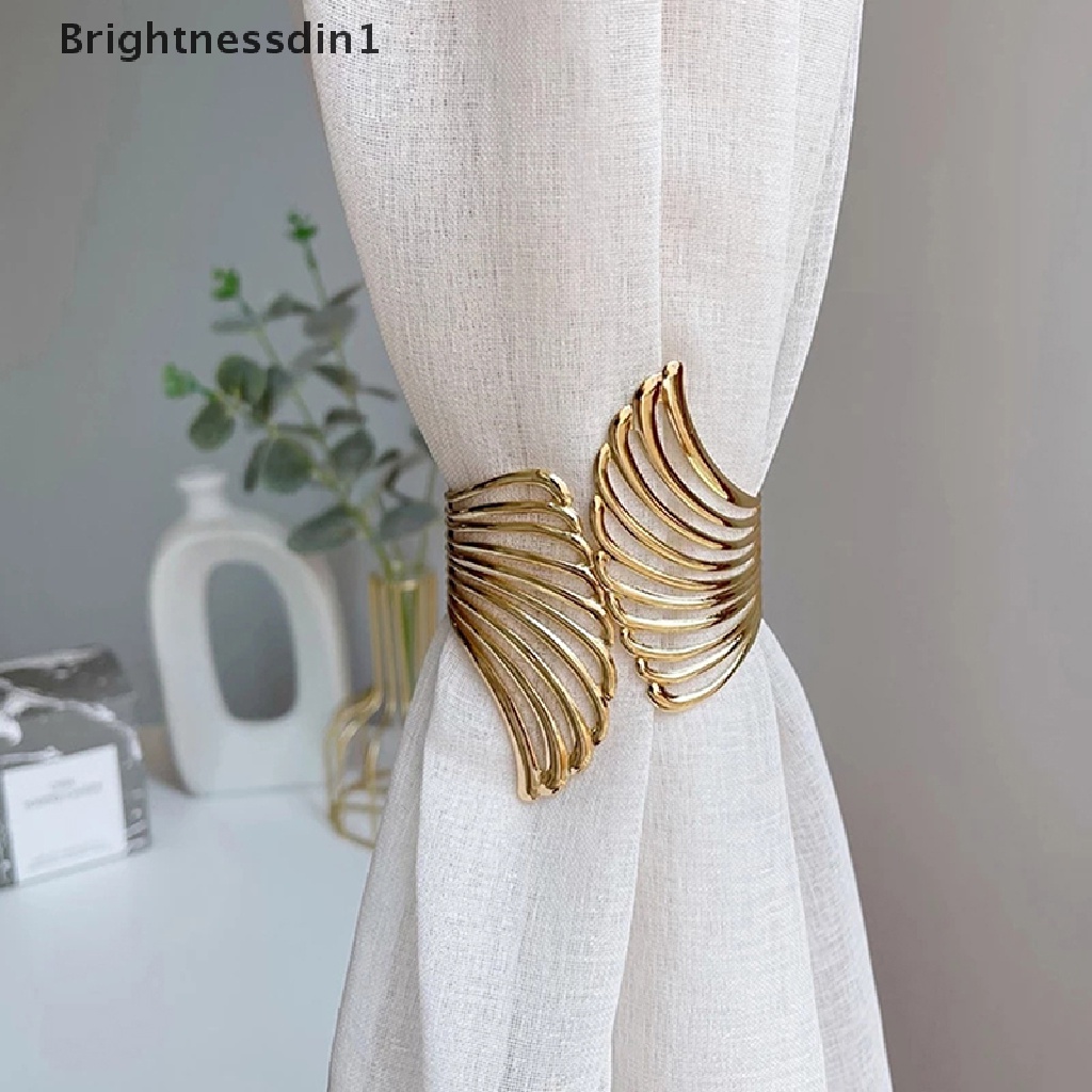 [Brightnessdin1] Tali Klip Gorden Free Punching Metal Light Surface Wings Pattern Buckle Butik Emas