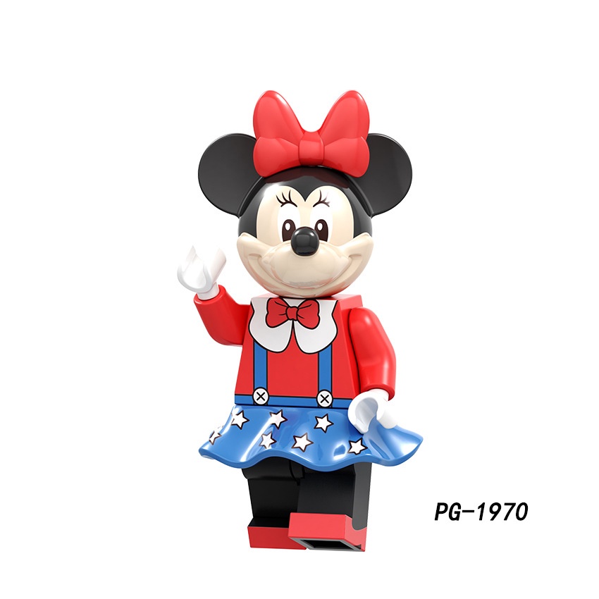 Disney Mini Angka Mickey Minnie Donald Duck Daisy The Nutcracker Karakter Kartun Stitch Mermaid Ariel Mainan Blok Bangunan