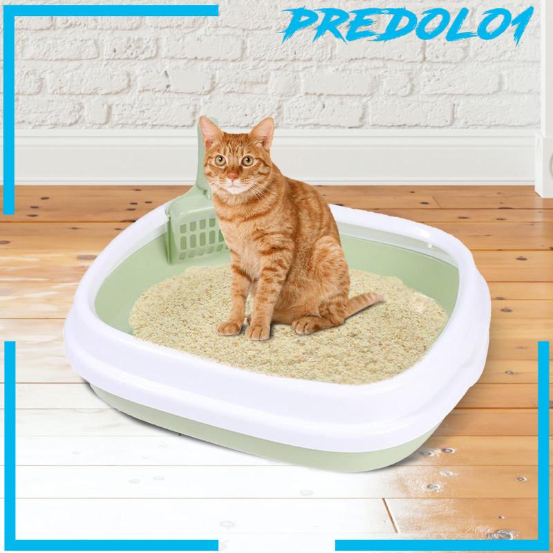 [Predolo1] Cat Litter Box Kitten Toilet Pet Litter Tray Wadah Kotoran Kucing Pispot