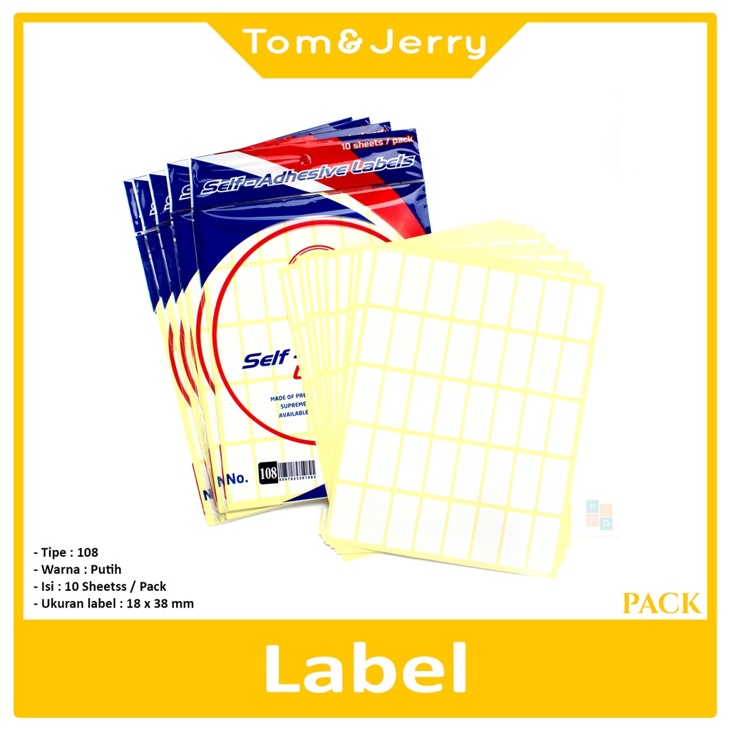 

Tom & Jerry Label Putih Paper No. 108 - Pad