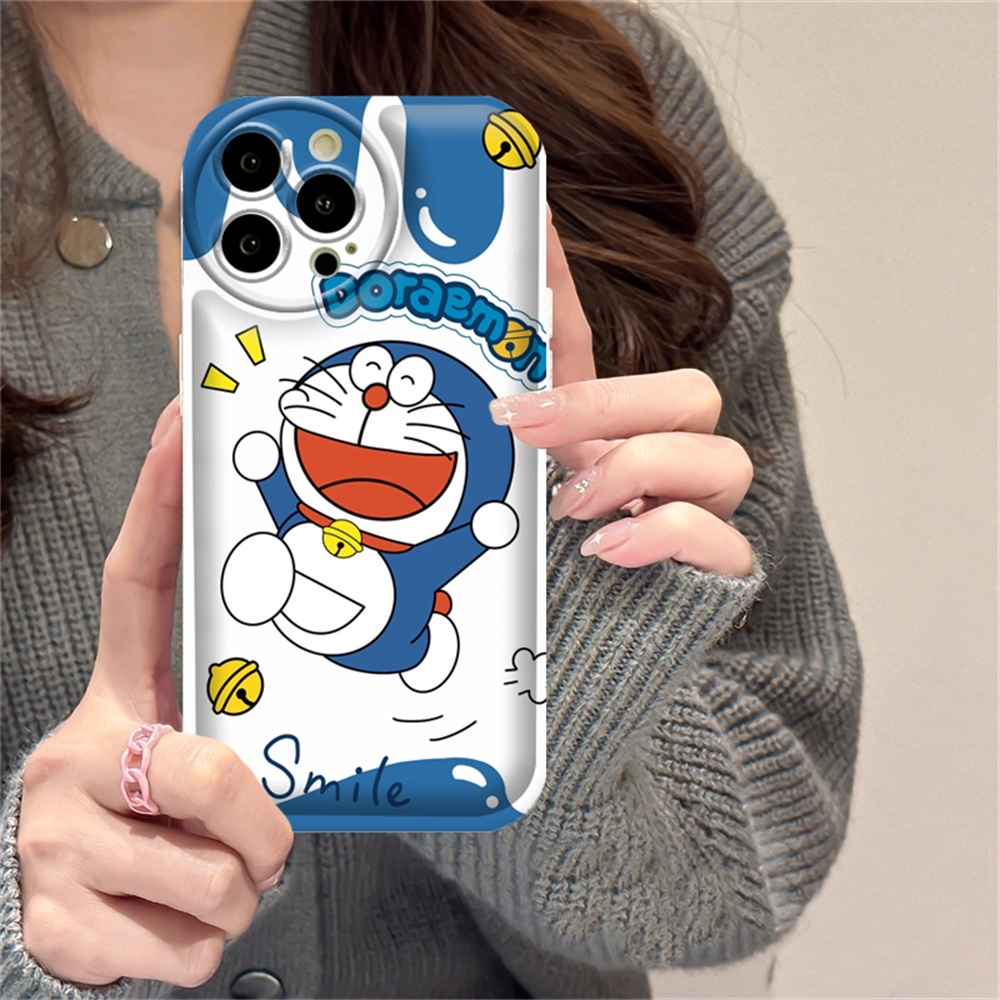 Case Realme 10 C15 C12 C25S C11 C20 realme5 5i 6i C3 8i C21Y C25Y Lucu Winnie the Pooh Dan Doraemon Bantal Udara TPU Phone Cover