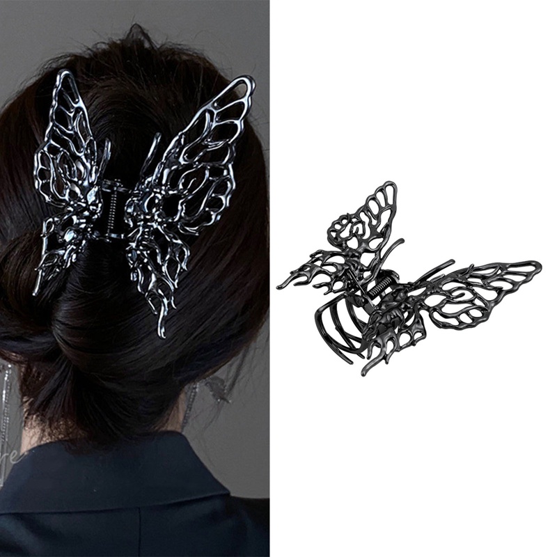 Korea Klip Rambut Kupu-Kupu Cair Logam Untuk Wanita Kepala Belakang Ambil Klip Jepit Rambut Geometris Headband Aksesoris Rambut Grosir