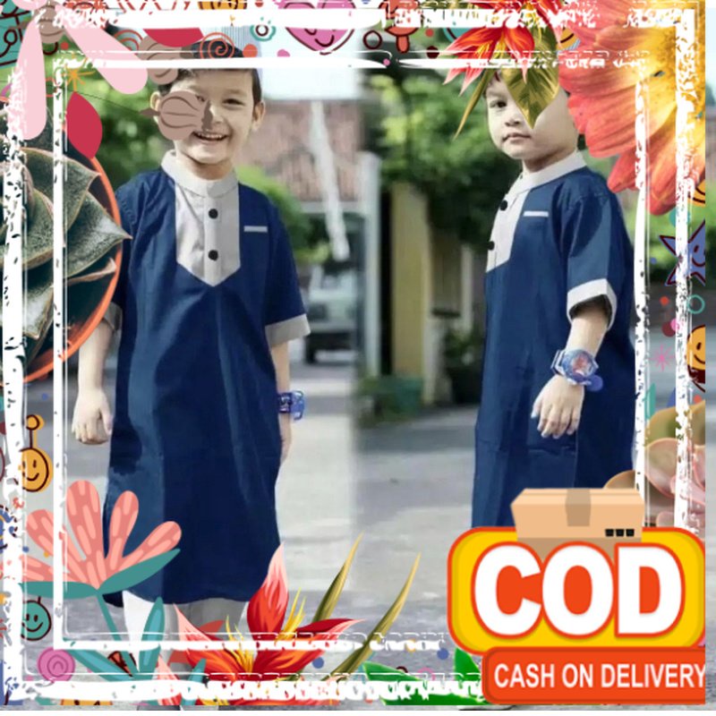 koko anak baju muslim anak jubah setelan baju dan celana muslim anak 1-10 tahun / ibu mamah