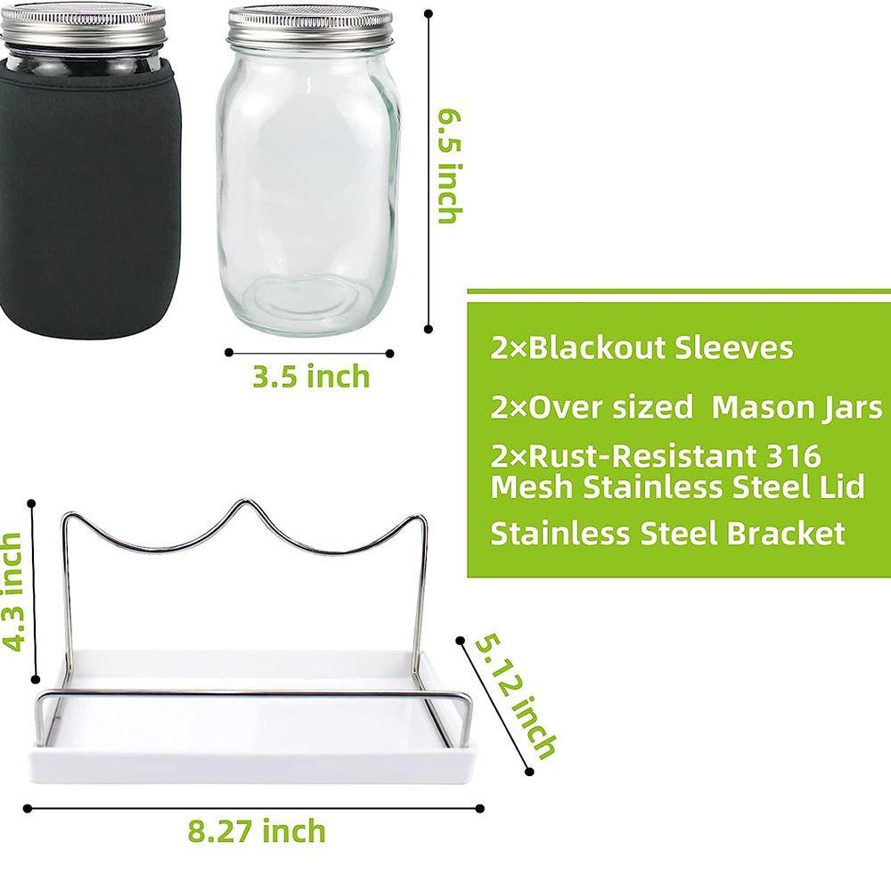 Biji Nanas Bertunas Jar DIY Sprout Lids Blackout Sleeves Mason Jars