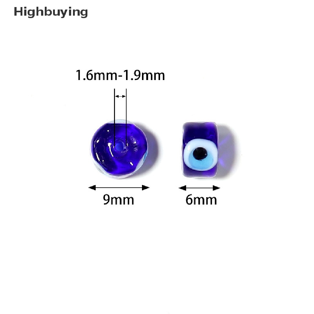 Hbid 10pcs Manik-Manik Eropa Lampwork Murano Mix color Glass Evil Eye Beads Cocok Charm Gelang Untuk Wanita Membuat Perhiasan DIY Glory