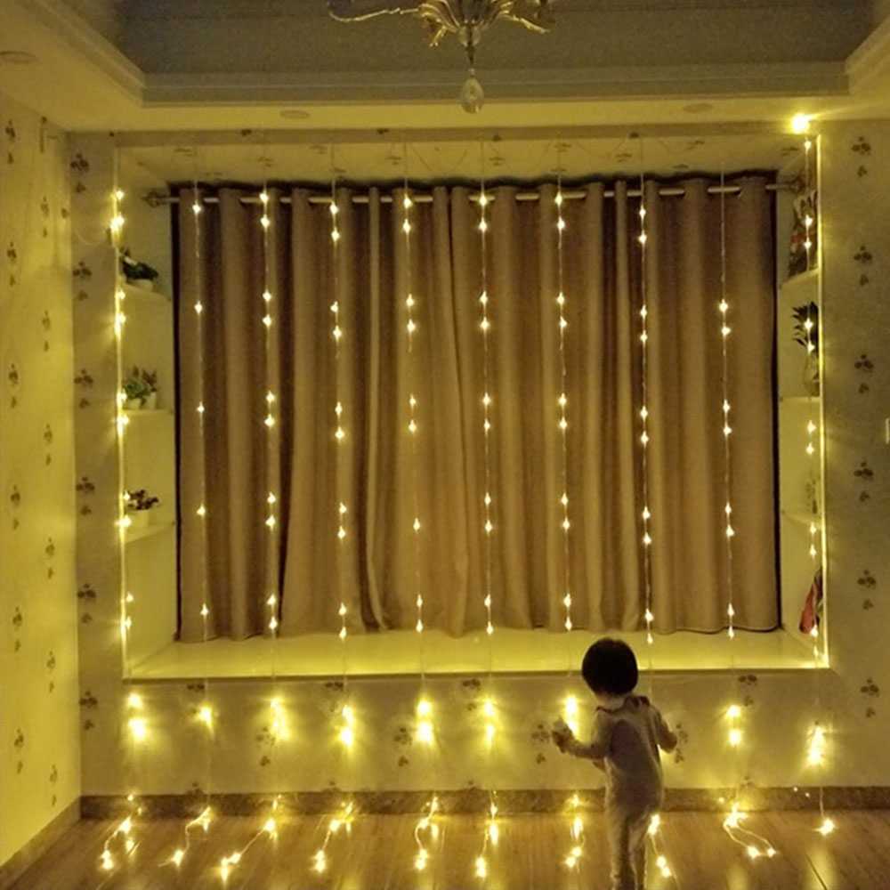 (BISA COD) FTIHSHP Kaslam Lampu Hias Gorden String Lights Wall Decoration 3x3Meter - 320L