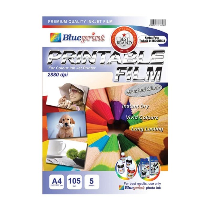 

ARS04 Blueprint Brushed Silver Printable Film BPPF-A4BS105