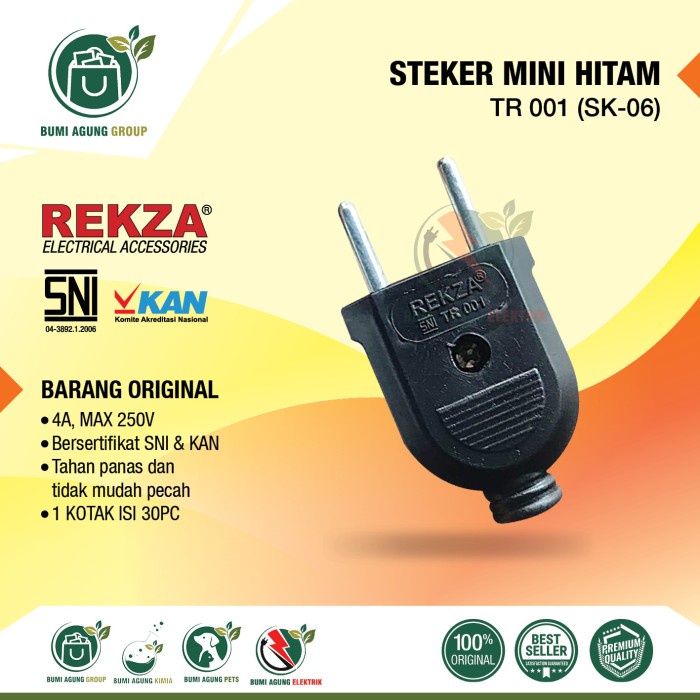 Steker Mini / Steker Gepeng Colokan Listrik Hitam dan Putih SNI MURAH , QUALITAS MANTAB