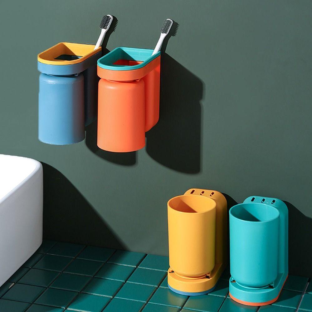 Rak Sikat Gigi Nanas Praktis Anti Debu Tempel Dinding Draining Brushing Cup