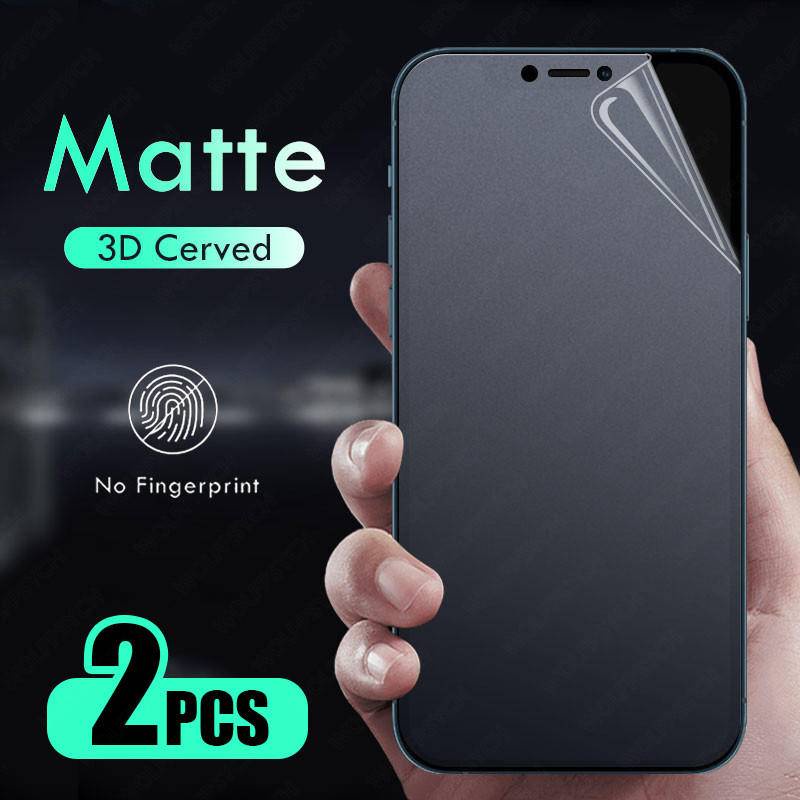 IPHONE 2pcs Film Hidrogel Matte Depan Untuk Iphone14 13 12 11 Pro MAX Plus Mini Pelindung Layar Belakang Untuk Iphone7 8 6 6S Plus SE 2022 2020 14Plus 13Mini 12Mini