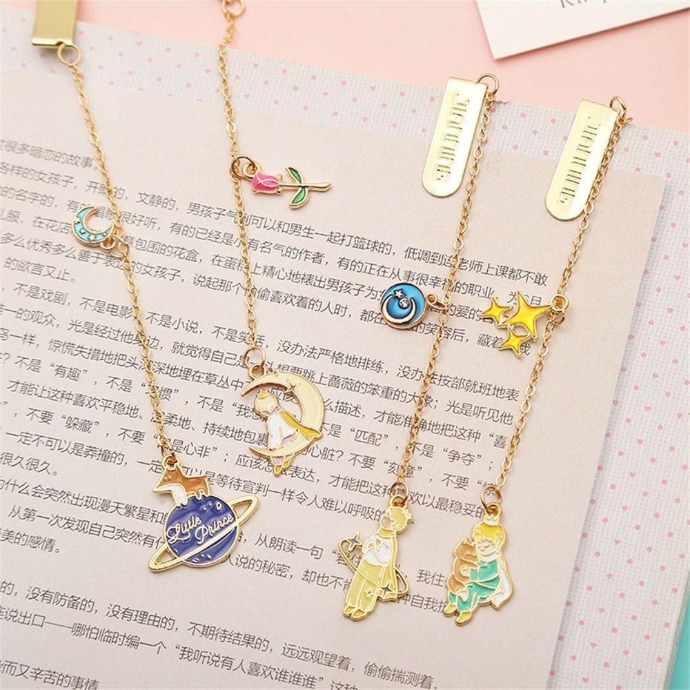 Mxbeauty Bookmark Buku Aksesoris Perlengkapan Sekolah Pangeran Kecil Membaca Buku mark Siswa Planet Series Bookmark Pendant