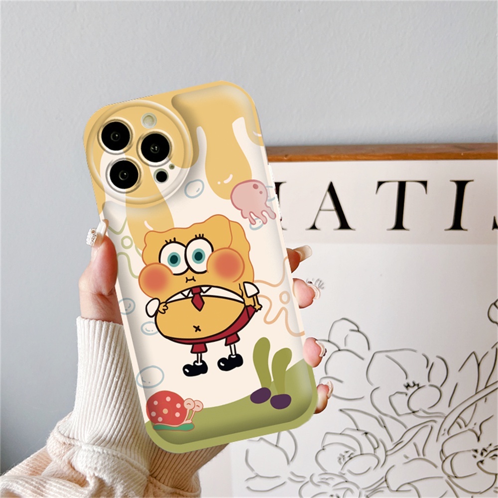 Case Samsung A14 A04 A04S A13 A03 A03S A12 A52 A52S A21S A50 A50S A30S A20 A10S A10 A11 M11 J7 Prime J7 Pro J6Prime J6Plus Comic Patrick Star SpongeBob Air cushion TPU Phone Cover