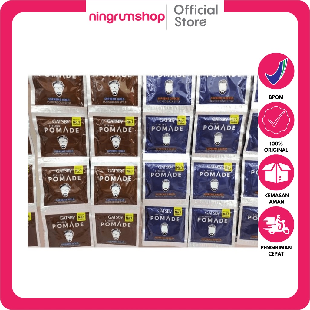 Ningrumshop - Gatsby Slicked Back Style Styling Pomade Paket 1 Renceng / 1 Pack Gatsby WG Minyak Ram