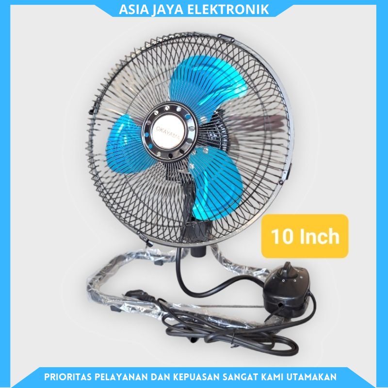 OKAYAMA 10 inch Kipas Angin Besi Tornado Meja dan Dinding 2in1 OK-1030