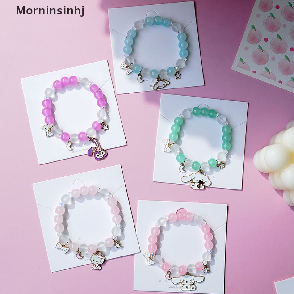 Mornin Versi Korea Dari Gelang Kristal Kalsedon Ungu Warna-Warni Baru Untuk Wanita Bunga Kelinci Lucu Kecil Segar ladies jewelry id