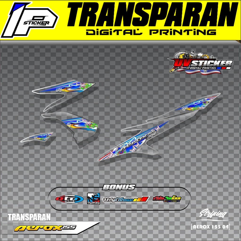 Striping AEROX 155 Transparan Thailook - Striping Transparan Yamaha AEROX 005
