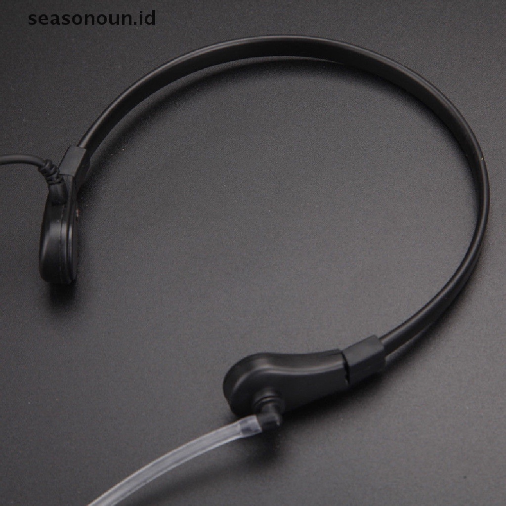 Seasonoun Throat Mic Earpiece Headset Finger PTT Untuk Baofeng UV5R 888s Radio Walkie Talkie.