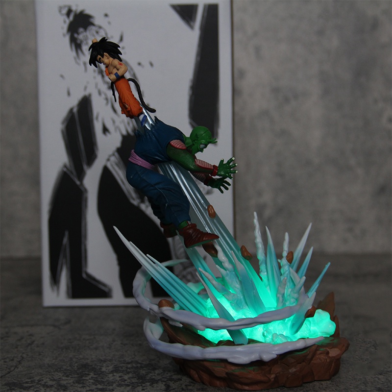 Dragon Ball Z Figure 25cm Piccolo vs Son Goku Gk DBZ PVC Action Figure 3model Lampu Putar Model Koleksi Anime Mainan