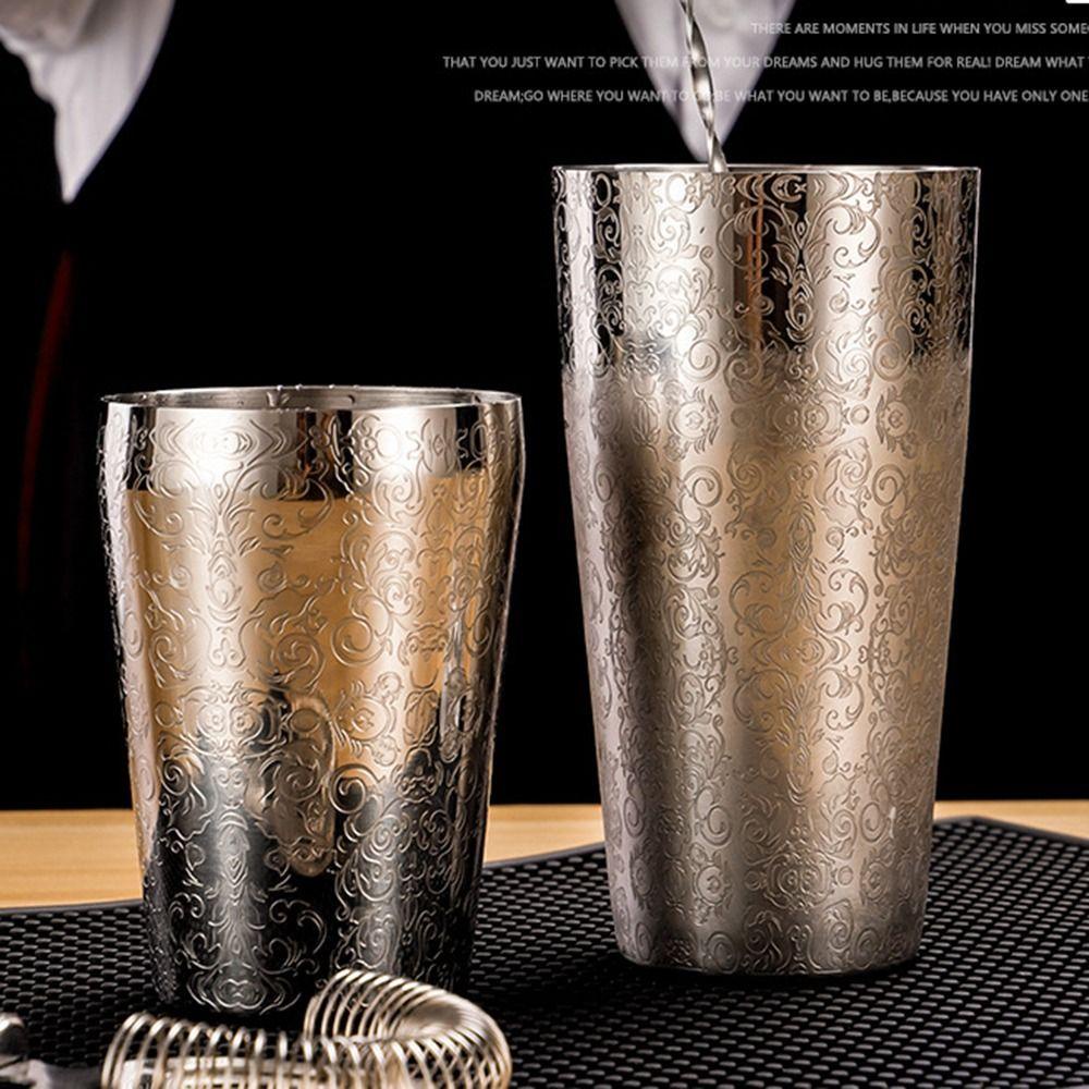 Solighter 750ml Cocktail Boston Bar Shaker Spirit Bartender Dual Design Measure Cup Minuman Spirit Grafir