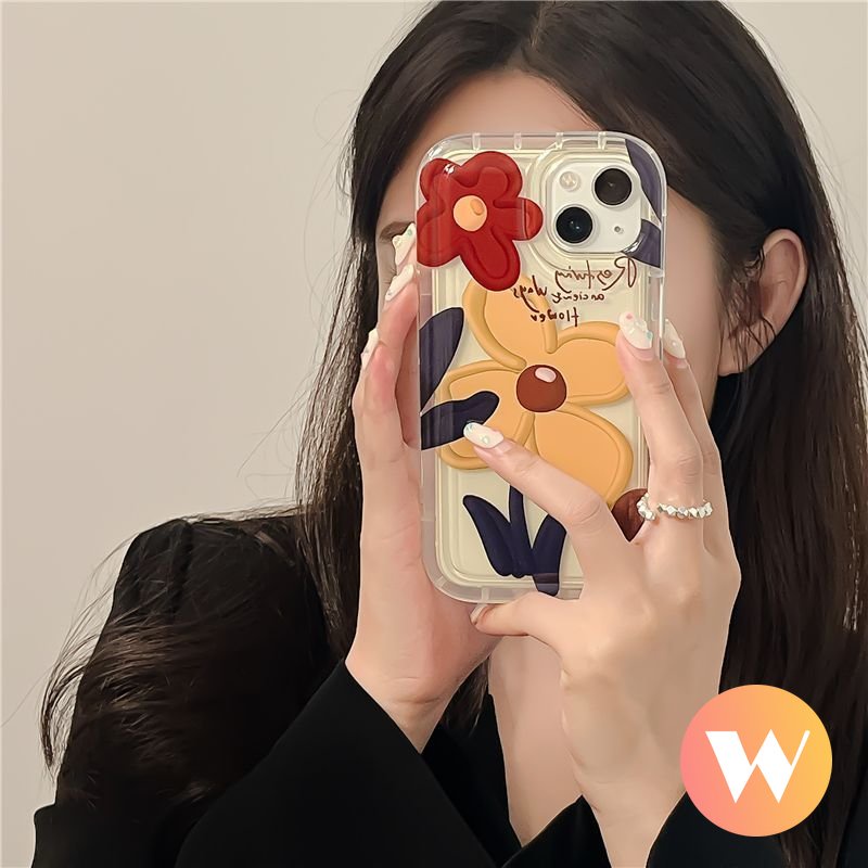 Casing Airbag Shockproof Soft TPU Floral Case Redmi A1 10 9C NFC 9T 9A 10A Redmi Note9 Note10 10s 11s 11 9 Note 10 Note10s Note11 Ins Korea Spring Oil Painting Flowers Cover