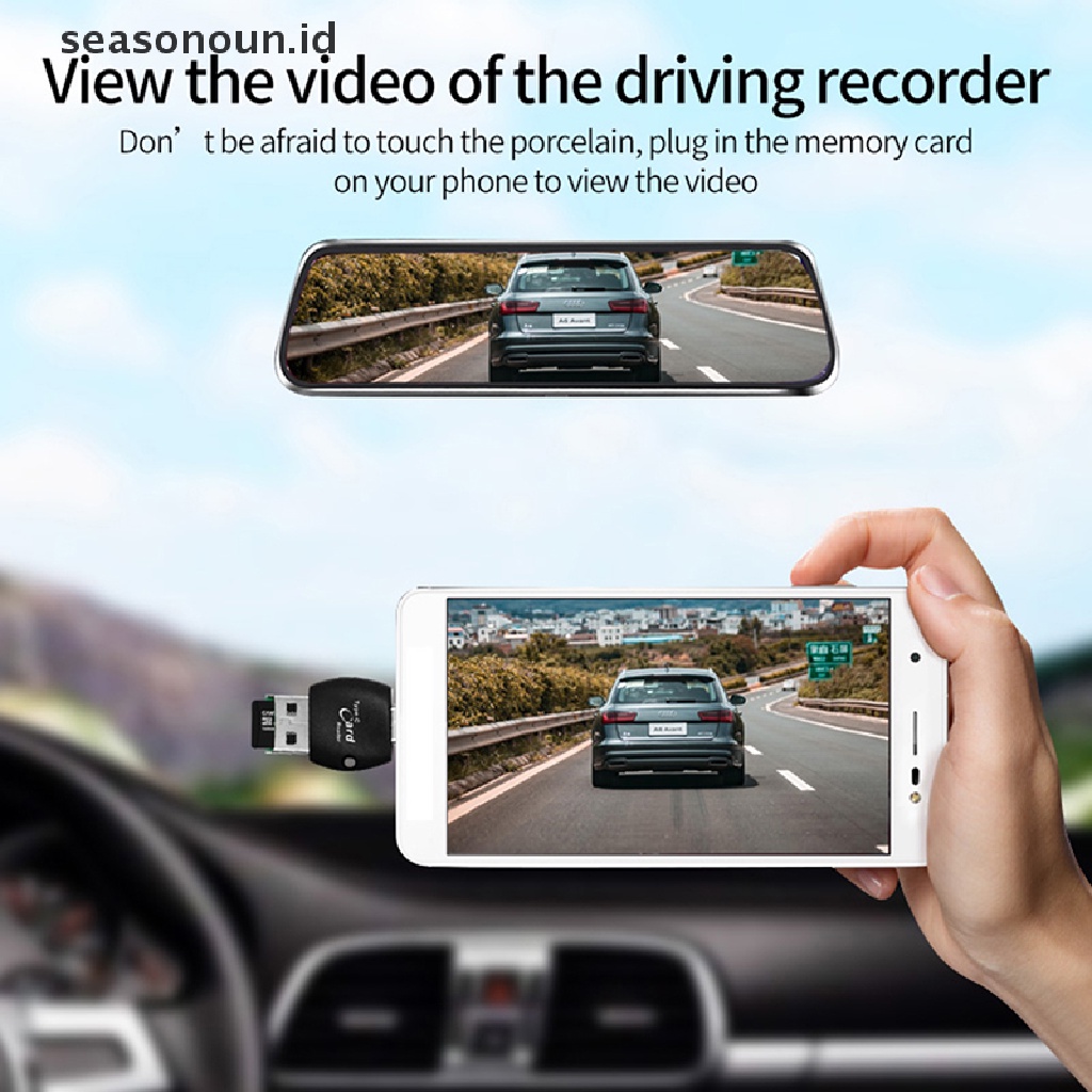 Seasonoun Type-c Card Reader OTG 2in1 TF Card Reader Tipe-c Adaptor Memory Flash Drive.