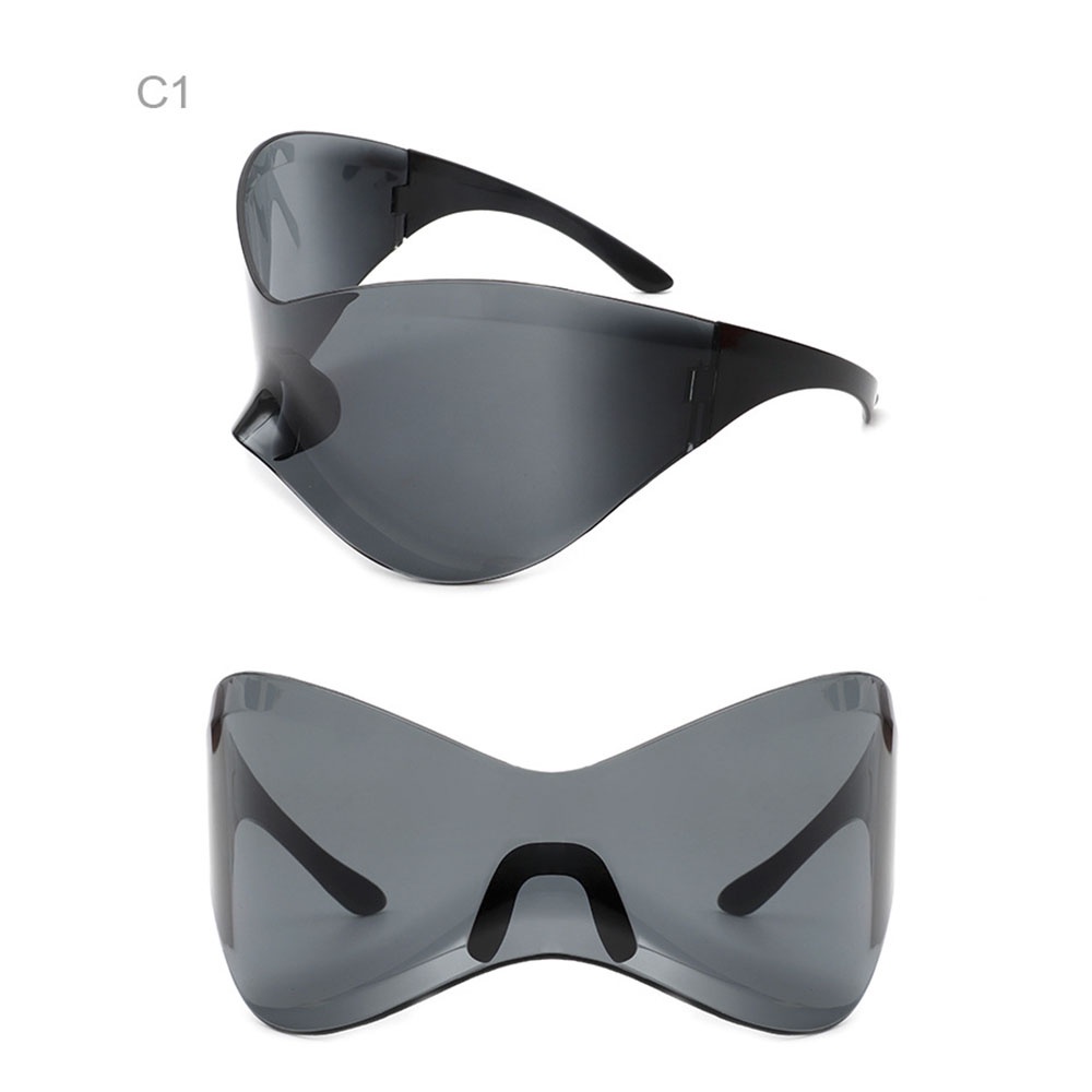 [COD Tangding] Y2K Kacamata Bingkai Besar Pria Wanita One-piece Future Technology Sense Glasses Eyewear