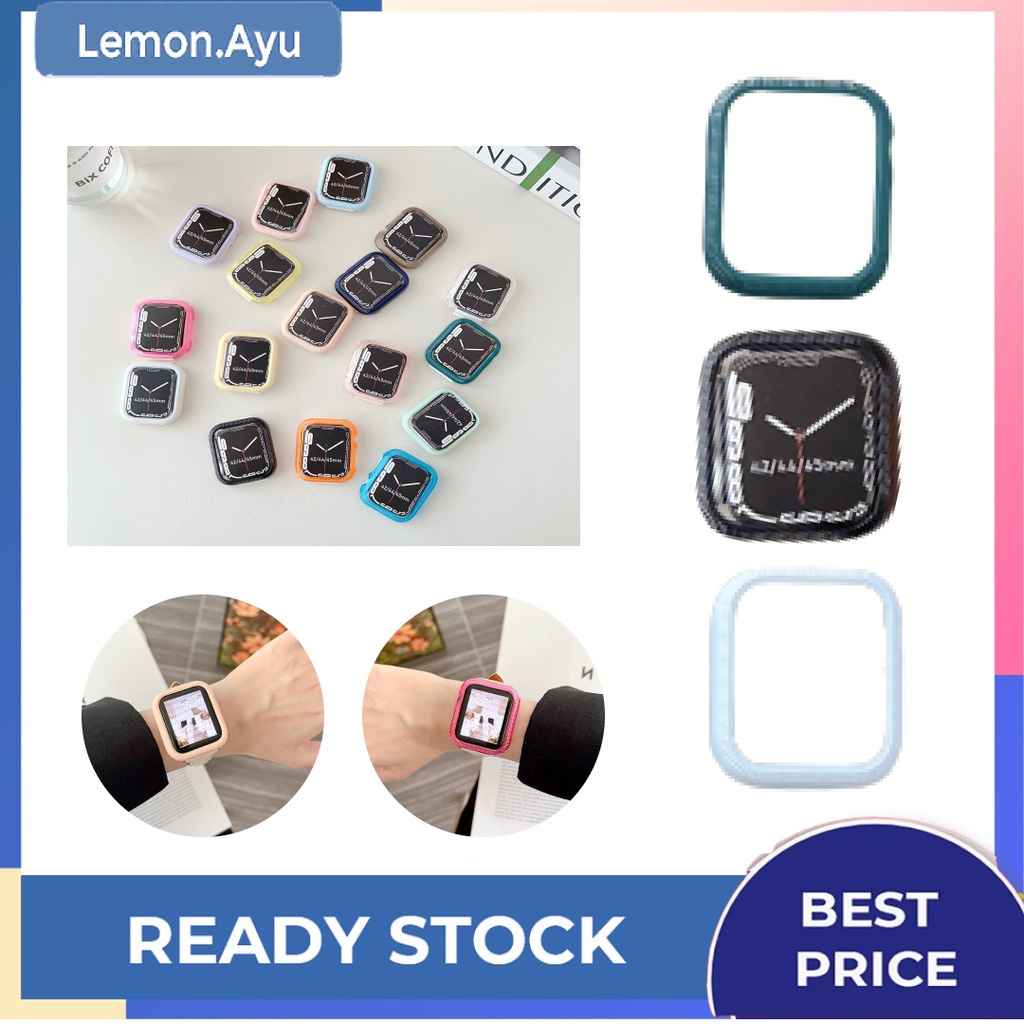 Case Iwatch Pelindung Layar Apple Watch Weries 7/6/SE/1/2/3/4/5