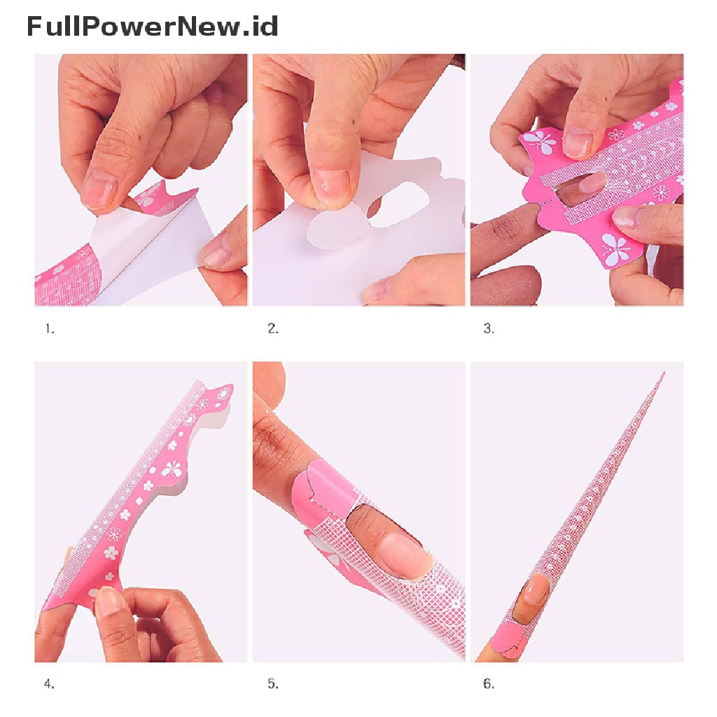 Power 50Pcs/Roll Nail Extension Stensil Stiker Kuku UV Extension Gel Tip Guide Tool ID