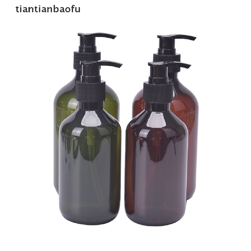 [tiantianbaofu] Botol Pencet Kosong Amber Plastik Dengan Wadah Sample Pump Lotion Hitam Butik