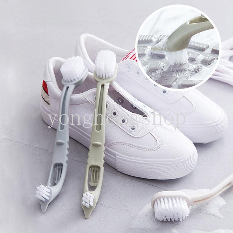 Kreatif Dua Kepala Sikat Sepatu Gagang Panjang Sikat Pembersih Sikat Lembut Alat Cuci Sepatu Sneaker Putih Shoes Cleaner Aksesoris Kamar Mandi