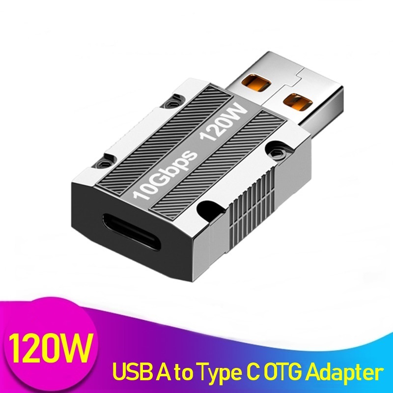 120w Zinc Alloy Usb Tipe C Otg Adapter 10Gbps Usb Male to Usb-C Female Konektor Untuk Telepon Adaptador Usb A Tipo C