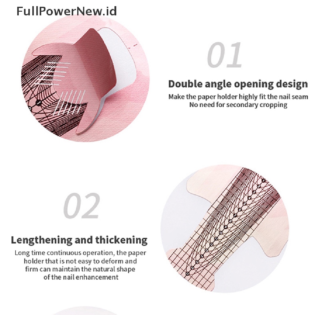 Power 100/300pcs Kertas Manicure Bentuk Kuku Ekstensi Bentuk Panduan Manicure Tools ID