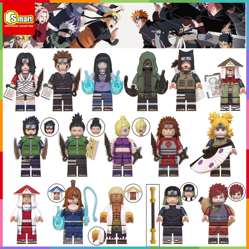 Naruto Asma Squad Nara Shikamaru Akido Dingci Yamanaka Ino Figure Mini Rakitan Mainan Blok Bangunan