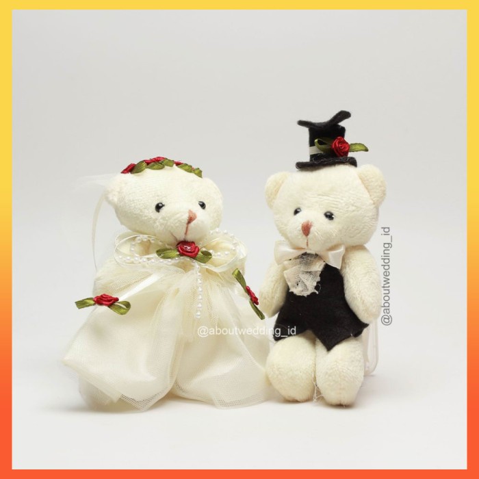 

⭐BISA COD⭐ Promo Boneka Putih White Beruang Mini Pengantin Bear Wedding Doll