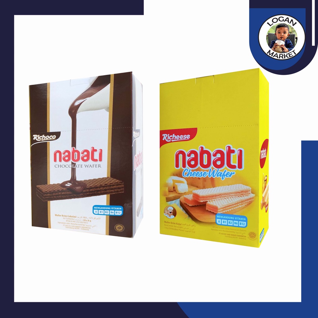 Nabati Wafer Box 20 Pcs 20Pcs 7.5gram 7.5 gram (ex 8 gram) All Variant Richeese Keju Richoco Coklat