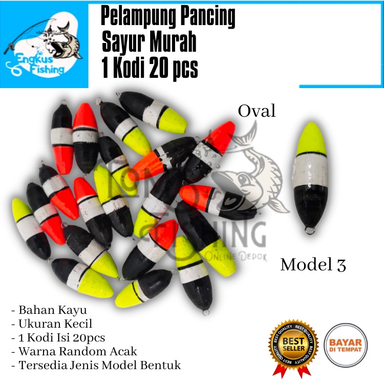 Pelampung Pumbul Pancing Sayur 1 Kodi 20 pcs Banyak Murah Varian Model - Engkus Fishing