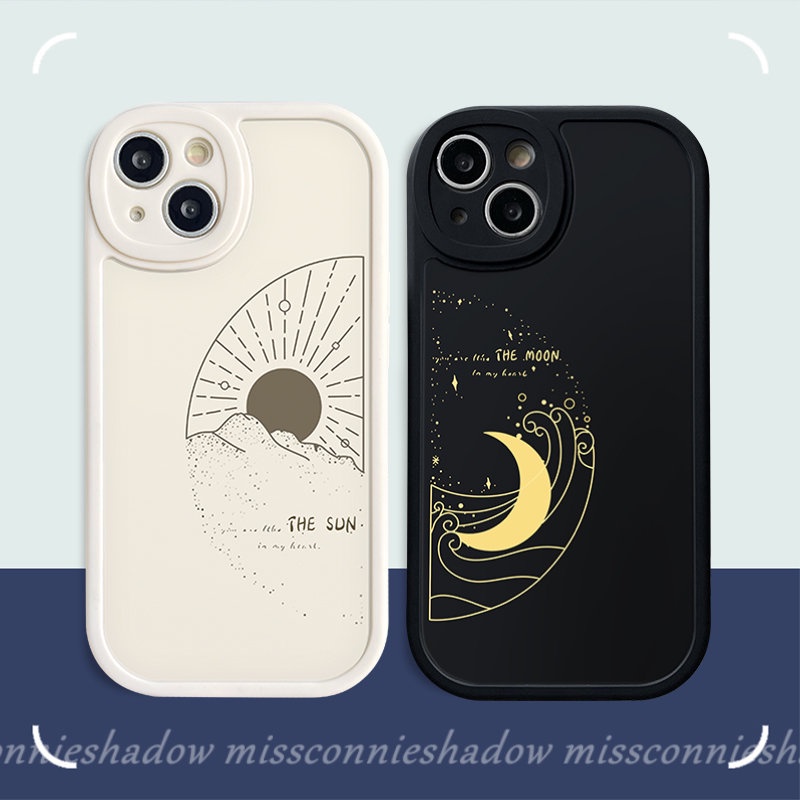 REDMI Couple Case Redmi10 9 A1 9C 9T 10A 9A 10C K40s Note8 9 9Pro 10 11 9s 11s 10s 10Pro 11Pro+8Pro Poco M3 F4 X3 NFC Pro Mi 11T 12 11 Lite Simple The Moon Sun Soft Sarung Tpu