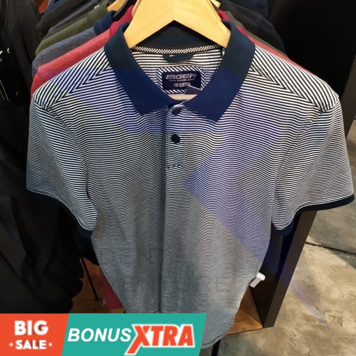 Kaos Polo EIGER1989 X Clutch TShirt Navy 91000 5621 Original Cowok Bandung KEREN AWET